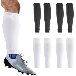 4 pcs Kuitcompressiekousen,Voetloze Compressiekousen,Kuitbandage, Kuitcompressie,Compressiesokken Zonder Voet, Voor Sport, Hardlopen, Fietsen, Gym, Tennis(zwart, wit)