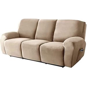 8 stuk Split Liggende Couch Cover Stretch Fauteuil Sofa Kussenovertrekken Antislip Meubels Covers met Elastische Bodem for Woonkamer(Color:Camel)