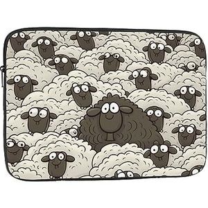 Laptop Sleeve Cartoon Zwart Wit Schaap Slanke Laptop Case Cover Duurzaam Aktetas Shockproof Beschermende Notebook Case 17 Inch