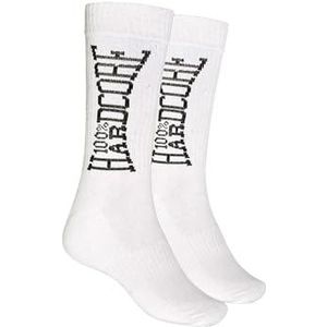 100% Hardcore Sportsokken Logo The Brand, wit/zwart, 39-42 EU