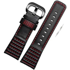 Lederen horlogeband compatibel met 7 vrijdag SF-M2 / 1 SF-P1 P2 P3C Serie horlogeketenaccessoires 28mm zwarte polsbandje's horlogeband (Color : Red black, Size : 28mm)