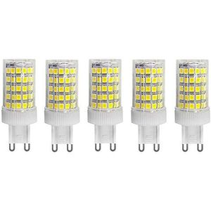 Ledlamp G9, gloeilamp G9 LED 10W, 86X 2835 SMD G9 LED-lampen, 850 lumen, vervanging voor 80 W halogeenlampen, koudwit 6000 K, 360 ° stralingshoek, AC220-240V, niet dimbaar, geen flikkering, 5-pack