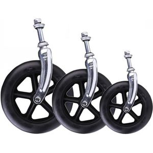 met rubberen rolstoelwielen, Set van 2 voorvorkwielvervangingsbanden for rolstoelen, zwart, 6/7/8 inch(200mm-8"")
