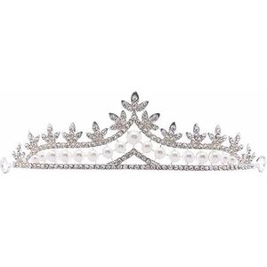 Strass Tiara Haarband Bruids Parel Prinses Prom Kroon Hoofdband Bruiloft Voor Vrouwen Accessoire Kerst Halloween Party