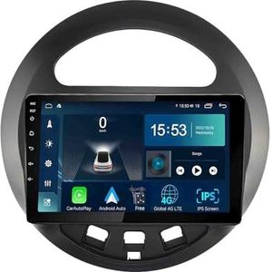 Android 14.0 2 Din Autoradio 9"" Touchscreen Auto Stereo voor Geely Panda 2009-2016 met Draadloze Carplay Android Auto GPS navigatie AHD Omgekeerd beeld Stuurwielbediening(S-4(4G+64G))