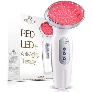 RED LED+ Anti-Aging Therapy Wand van Project E Beauty | Rood Lichttherapie | Collageenversterking | Versteviging & Lifting | Rimpelvermindering | Huidverstrakking | Oplaadbaar & Draagbaar |