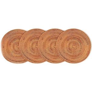 4 stks handgemaakte ronde natuurlijke rotan placemat boerderij ronde rieten placemats voor eettafel bruilofts