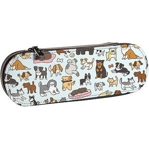 BONDIJ Wilde Jungle Dieren Gedrukt Lederen Potlood Pouch, Grote Capaciteit Pen Zakken Leuke Etui Cosmetische Organizer Tas met Rits, Schattige dieren, Eén maat, Munten Pouch