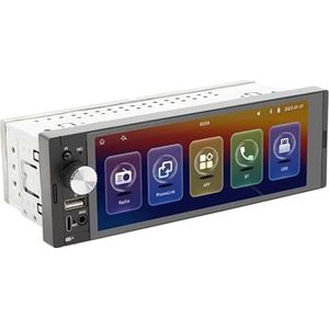 1 Din autoradio met draadloos CarPlay, Auto, Bluetooth, RDS FM, USB AUX, IPS-scherm, 6,36"" touchscreen hoofdeenheid F6031W