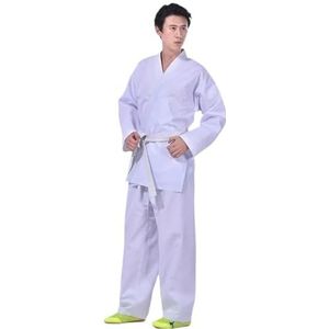 UBOHUZ Judo Kostuums, karate gi-uniform pak, elastische tailleband voor sporttraining, fitnessstudio, met witte riem voor mannen en vrouwen