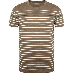 DSTREZZED T Shirt Contrast strepen bruin - heren - kleding - moderne pasvorm, Bruin, M