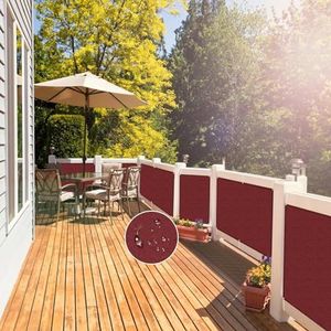 NAKAGSHI Zonnezeil, wijnrood, 2 x 3,5 m, rechthoekig zonnezeil, waterdicht, uv-bescherming 95%, geschikt voor tuin, outdoor, terras, balkon, gepersonaliseerd