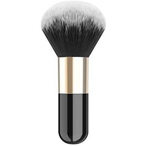 Makeup Powder Foundation Brush, Luxspire Professional Flat Kabuki Brush, Single Handle Full Coverage Face Complexion Blush Brush Cosmetics Make Up Tool - Black & Gold