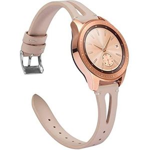 YAGHANG Lederen band compatibel met Samsung Galaxy Watch 42 mm 46 mm banden Vervanging van echt lederen polsband Compatibel met Galaxy Watch Active Galaxy(Beige,20mm)