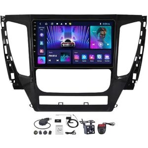Android 12 2 DIN Autoradio Stereo 9 inch Screen voor Mitsubishi Pajero Sport 3 2016-2018 Carplay Android Auto GPS-navigatie Bluetooth RDS FM DAB+ Radio Stuurbediening Voice Control (Size : M100CP)