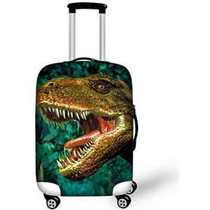 chaqlin Groene dinosaurus heren jongens reizen bagage cover koffer beschermhoes wasbaar spandex 66-65 cm, Dinosaurus-1, L(26""-28"" cover), Kaarthouder