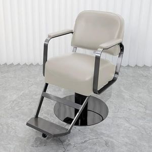PA-DABAOO Moderne Kappersstoelen Voor Kapperszaken, Kapsalonstoel Met Zware Hydraulische Pomp, 360 Graden Draaibare Styling, Schoonheidssalon, Tatoeage-Uitrusting, Verstelbare Hoogte,Beige