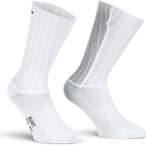 X Tech Sport Design, Crono 7 Aerodynamische technische sok voor wielrennen, ribben voor minimale luchtweerstand, 1 paar, Wit, 39-42 EU