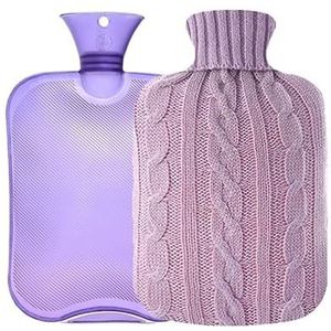 Warmwaterkruik 2000 ml warmwaterzak warme buikwaterinjectie PVC draagbaar flanel handwarmer bed warme voeten warme voeten warmwaterzak hoes warmwaterzak (2000 ml B04)