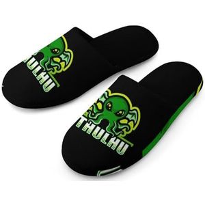 Green Cthulhu Katoenen pantoffels voor dames, indoor huisschoenen, wasbare pantoffels voor dames 40-41 (9-10)