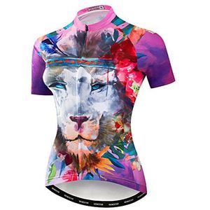 weimostar fietsshirt voor dames, ademend, mountainbike, top MTB-fietsshirt met korte mouwen