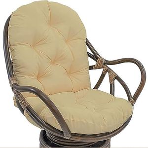 Draaibare Schommelstoelkussen, Schommelstoelkussens Vervangend Buiten/Binnen, Zachte Dikke Wasbare Stevige Keperstof Draaibare Schommelstoel Voor Relaxfauteuil, Rotan Opvouwbare Stoel,Beige