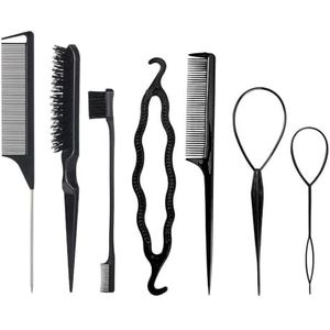 3 ontwarringskammen, 4 haarkammen, haarborstelset, kammen voor het trimmen van het haar voor vrouwen, staartkam