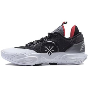 LI-NING Wade All in Team 5 Mannen Schokabsorptie Atletische Sportschoenen Voering Professionele Basketbal Lace-Up Sneakers ABAN017, Zwart Wit, 8