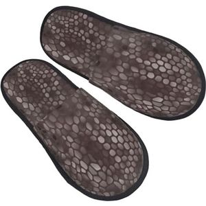 ZaKhs Klassieke Snake Skin Print Vrouwen Slippers Antislip Fuzzy Slippers Leuke Huis Slippers Voor Indoor Outdoor L, Zwart, Large Wide