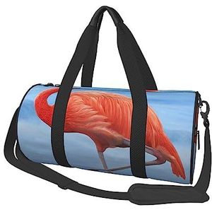 Sporttas Reizen Duffel Bag Dier Flamingo Print Overnachtingstas, Zwart, Eén maat, Reisplunjezak