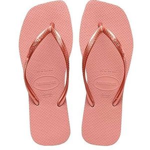 Havaianas Womens Slim Vierkante Flip Flops Sandalen Zwart, Roze krokus, 34.5/36 EU