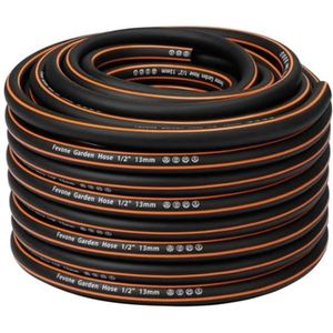 Fevone Tuinslang 1/2 inch, diameter 13 mm, 30 m slangbuis voor tuin, 4 lagen, 25 bar, zeer belastbaar, draagbaar, buiten, compressor, slangkabel, flexibel, robuust, gordelbaar, knikbescherming,
