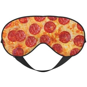 FZGGWYHL 3D Pizza Pepperoni Gedrukt Zacht Oogmasker Slaap Aid Oogmasker Reizen Slaap Oogmasker