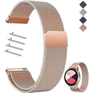 HLXJR Horlogebandje, van roestvrij staal, mesh, 14 mm/16 mm/18 mm/20 mm/22 mm/24 mm, reservebandje, magneetsluiting, voor smartwatch, snelsluiting, voor dames heren, 20 mm, Niet van toepassing.