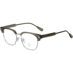 moomoobird Blauw Licht blokkerende Bril voor Mannen Vrouwen Mode Bril Frame TR90 Metalen Frame Bril Vierkante Bril, Groen Zilver Frame, Large