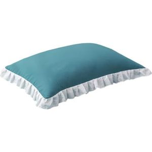 DUANSIYU Kussenslopen kussensloop wasbaar scheurbestendig ademend niet-vervagend prinses stijl kant trim ruches kussen kussen huis levering kussenslopen (groen)