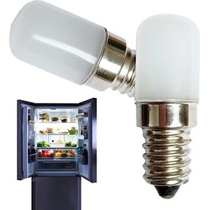 2 Pcs E14 Ledlamp, Light Maker 1.5W LED-lamp, Koelkast Gloeilamp 25W Equivalent Dimbare LED Kaars Gloeilampen 6000K Zacht Wit E14 Matglas Decoratieve Lamp Botiniv