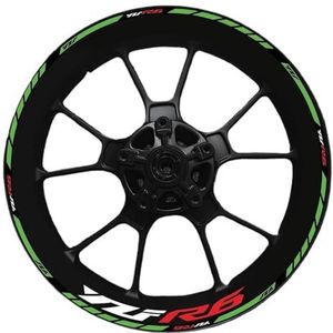 Motorfiets wiel stickers YZF R6 Motorfiets 17 Inch Binnen- en Buitenwiel Velg Naaf Decal Decoratie Waterdichte Hoog Reflecterende Sticker(0012)