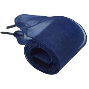 VONCYKI 3 paar 4 cm brede organza schoensnaren 60-180 cm vrouwen strik schoenveters plat zijde satijnen lint canvas sneakers sportschoenen veters (donkerblauw, 140 cm)