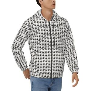 FBGHHTY Koe In Zwart-Wit Print Mannen Hoodie Trui Sweatshirt Met Zakken Comfort Thuis Casual Werk Reizen Wear, Zwart, S