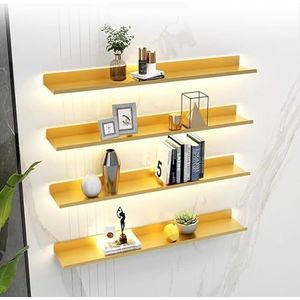 Floating Wall Shelves, Wall-mounted Lighting Fixtures Black Rectangular Indoor Display Shelf Wall Lamps Can Light Up Your Room Very Convenient And Beautiful (Color : Gold, Size : 120x20x6cm)
