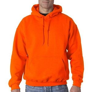Gildan Fleece sweatshirt met capuchon voor heren, Veiligheid Oranje, XL