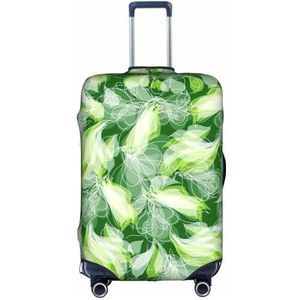 OdDdot Groene polkadots print stofdichte kofferbeschermer, anti-kras kofferhoes, reisbagagehoes, Groen blad, XL