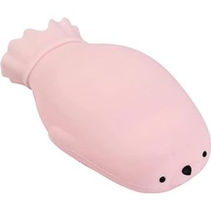 Warmwaterflessen, warme waterzak, schouderpijn en handvoetenwarmer, 480 ml cartoon zeehondvormige Siliocne mini-warmwaterkruik Draagbare hete koude therapie Winterhandwarmer Pijnverlichtingzak(Pink)