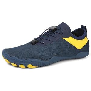 Vrouwen Mesh Oppervlak Ademend Wandelen Water Schoenen Slip Op Blotevoetenvoeten Running Platte Sneakers Mode Casual Antislip Gym Sport Wandelschoenen, Blauw, 44 EU