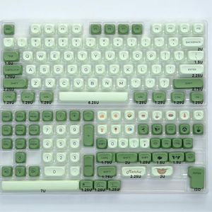 QPSJXN KOA Ocean Walhale PBT Keycapset 135 mechanische toetsenborden MOA lay-out 7U ISO geschikt voor Japanse Koreaanse en Russische lay-outs (Matcha-EN)