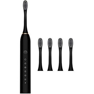 Elektrische tandenborstel 4 tanden hoofden IPX7 waterdichte automatische tandenborstel zwart