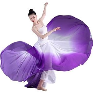 AYWTIUN Chiffon Dans Rok Elegante Gradiënt Ballet Rok Vrouwen Chiffon Flowy Lange Dancewear 360-720 Graden Klassieke Dans Kostuum Prestaties Maxi Rok, Paarse Rok, 90cm (720 Degrees)