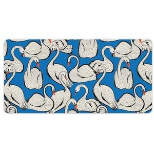 Zwaan Vogels Blauw Mode Bureau Muismat Antislip Gaming Muismat Accessoires Decor 30x60cm