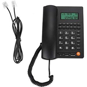 Garsent Telefoon met snoer, Engels Trade Call Desk Telefoon met Nummerherkenning Display voor Thuiskantoor, Hotel Restaurant, Zwart